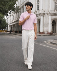 RENQARA Blush Pink Polo T-Shirt