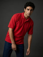RENQARA Crimson Red Polo T-Shirt