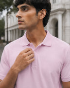 RENQARA Blush Pink Polo T-Shirt