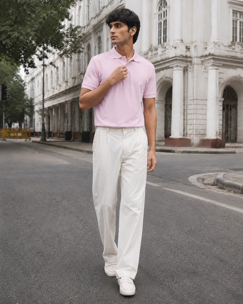 RENQARA Blush Pink Polo T-Shirt