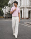 RENQARA Blush Pink Polo T-Shirt