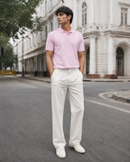 RENQARA Blush Pink Polo T-Shirt